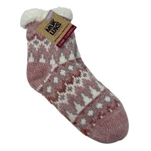 NWT Muk Luks Cabin Socks Women’s L/XL Size 8-10 Warm Sherpa Lined Non Slip